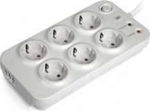 Sbs SP3364 Multipresa filtrata 6 uscite Tasto OnOff colore Bianco