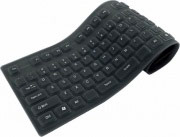 Techly IDATA KB-R109L Tastiera USB Flessibile in Silicone USBPS2 colore Nero
