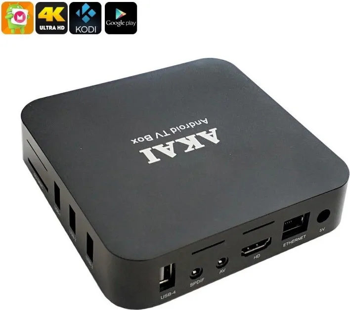 Akai Smart TV Box Android TV Box 8 GB con Telecomando Nero Akai AKSB28 