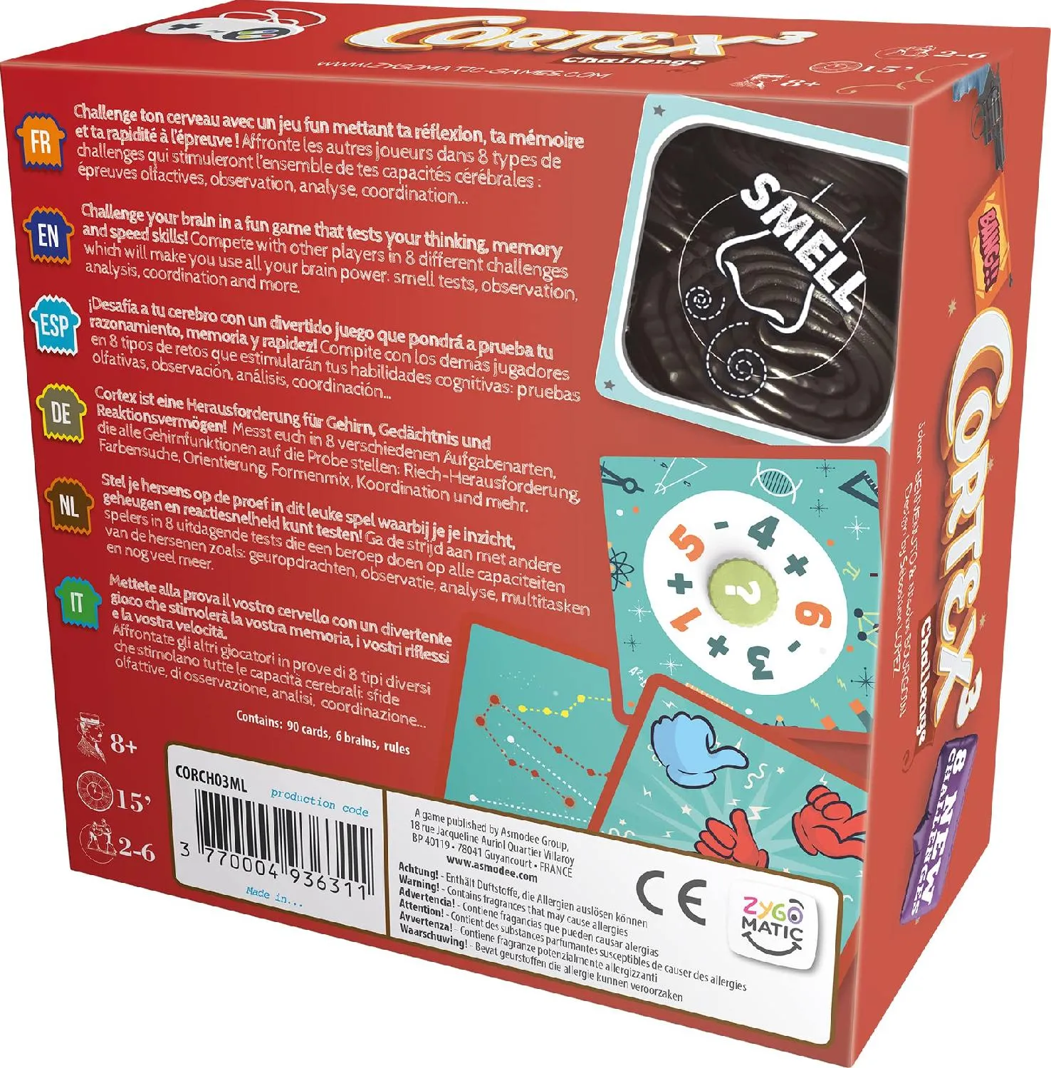 Asmodee Cortex 3 Challenge Rosso Gioco da Tavolo per Bambini da 8+ Anni -  8935