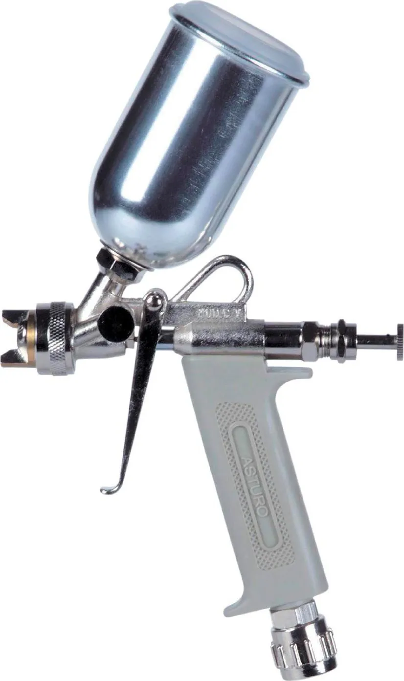 Asturo Aerografo per Verniciare Pistola a Spruzzo con Serbatoio Capacità  125 cc Ø Ugelli 1.0 mm - 17710 - C/V