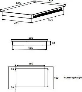 Beko Piano Cottura Induzione 5 Fuochi Larghezza 90 cm Piano in Vetro colore  Nero - HII 98810 NT