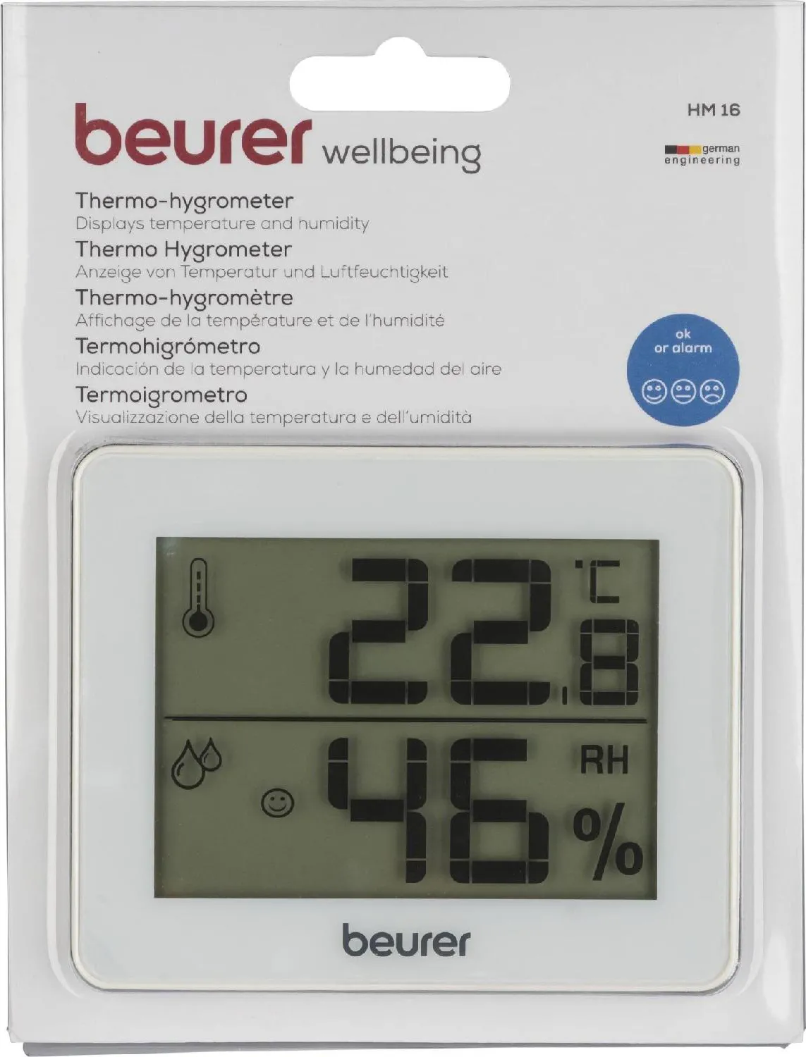 Beurer Termometro igrometro digitale 2 Sensori Alimentazione a batteria  colore Bianco - 679.15 HM16