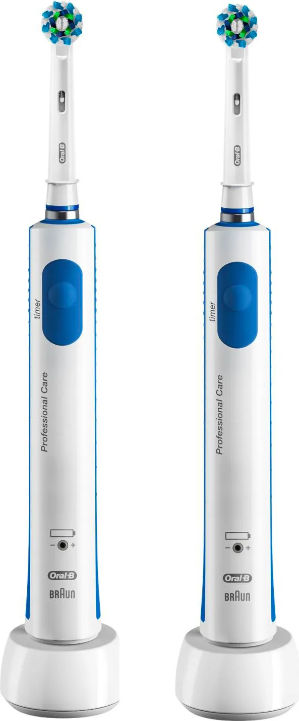Spazzolino elettrico bipacco Rotazione Oscillante colore Blu Bianco -  PC600BIPACCO Oral B Pro 600 Cross Action