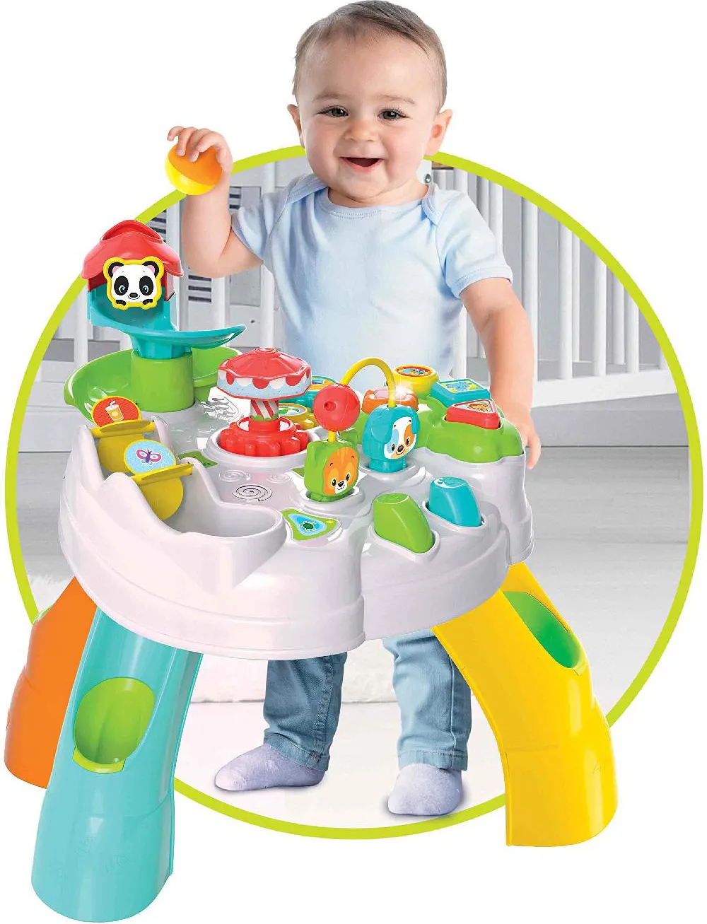 Clementoni Baby Tavolo Happy Park - Tavolino Multiattività Parco degli  Animali Gioco Interattivo per Bambini 12+ Mesi - 17300
