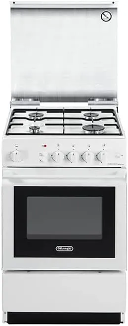 De'Longhi Cucina A Gas 4 Fuochi - Forno Gas 86x50cm Bianco Linea Smart