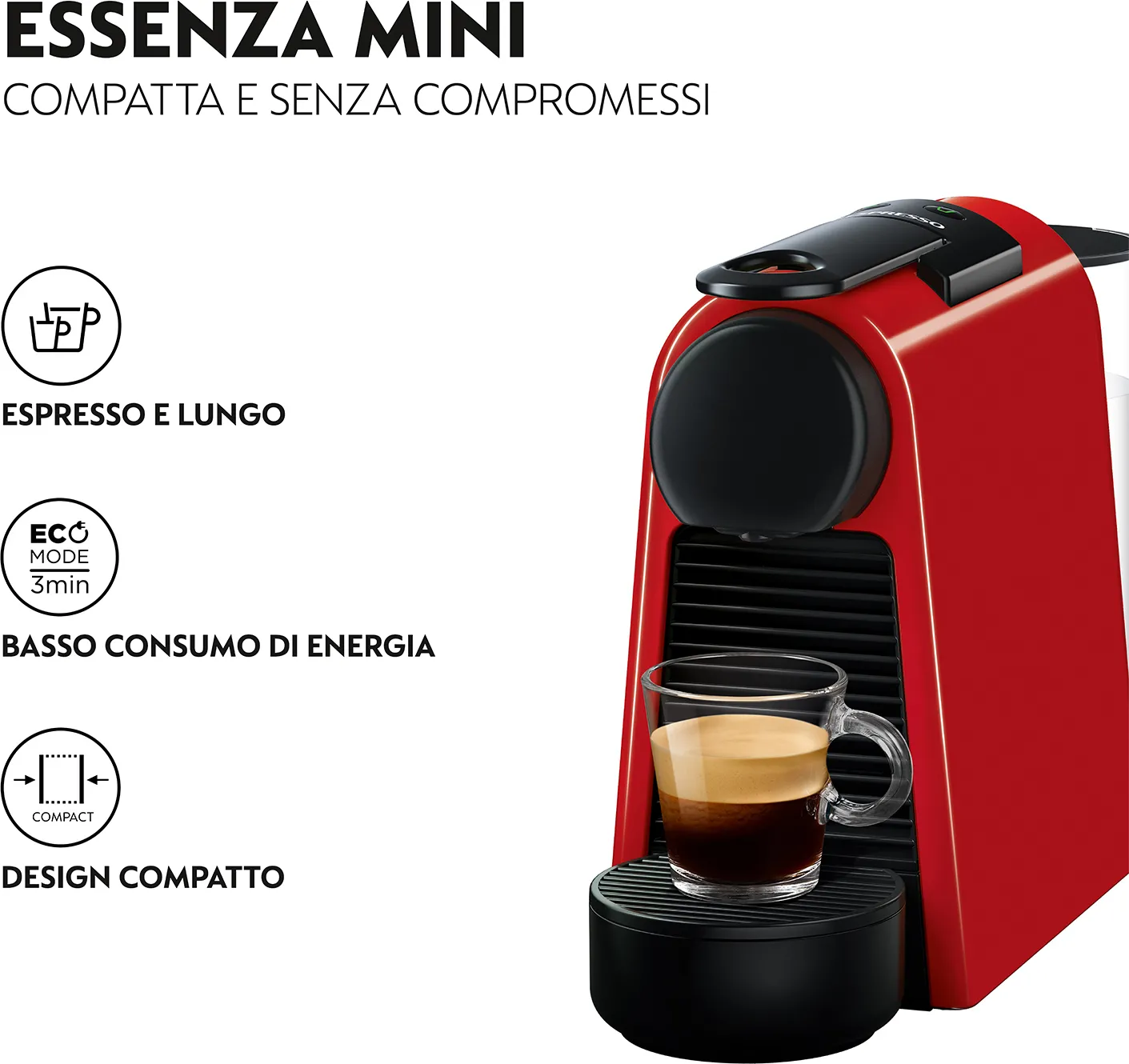 De Longhi Essenza Mini EN 85.R Macchina Caffè Nespresso Capsule in Offerta  su Prezzoforte