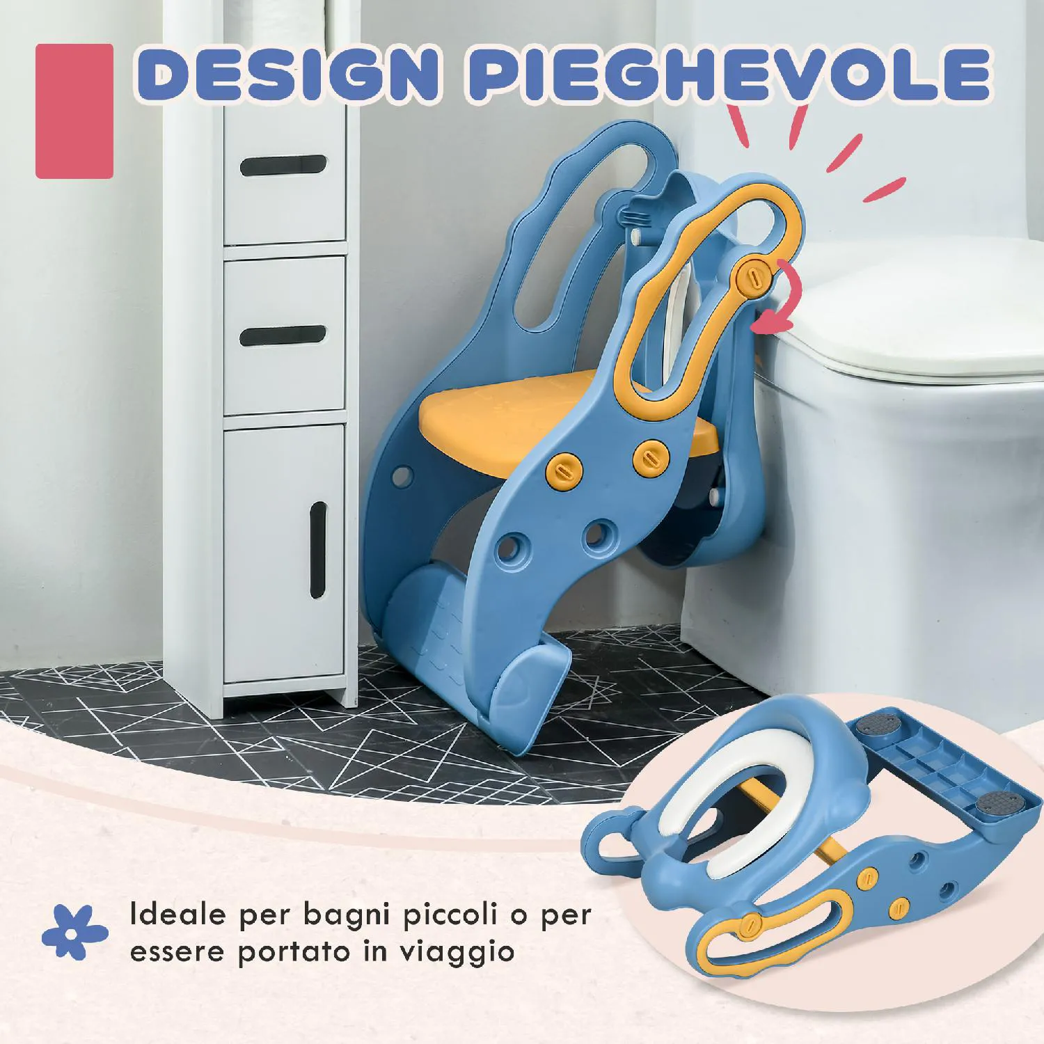 DecHome Riduttore WC per Bambini con Scaletta Regolabile e