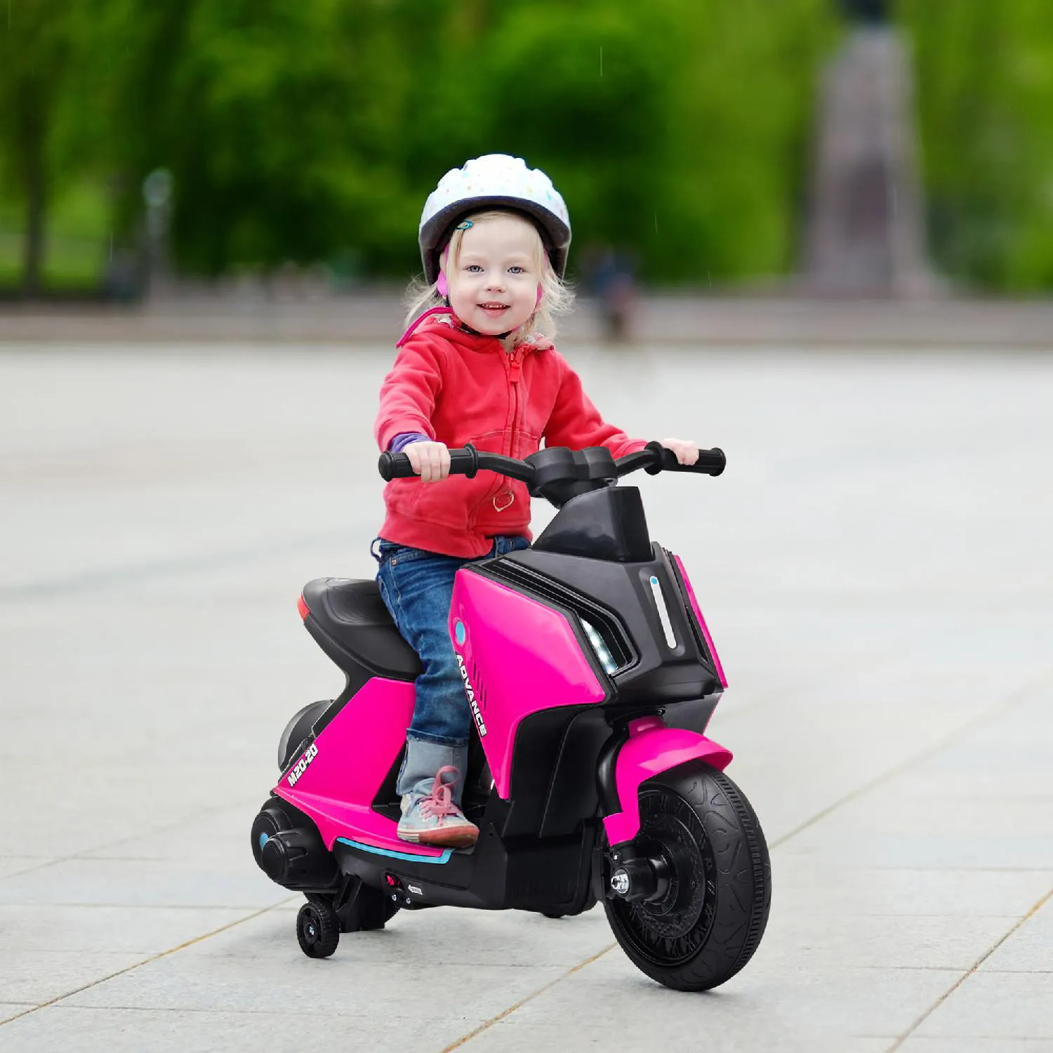 DecHome Moto Elettrica per Bambini a 3 Ruote con Fari e Musica 2+ Anni  colore Rosa - 168V90PK/370