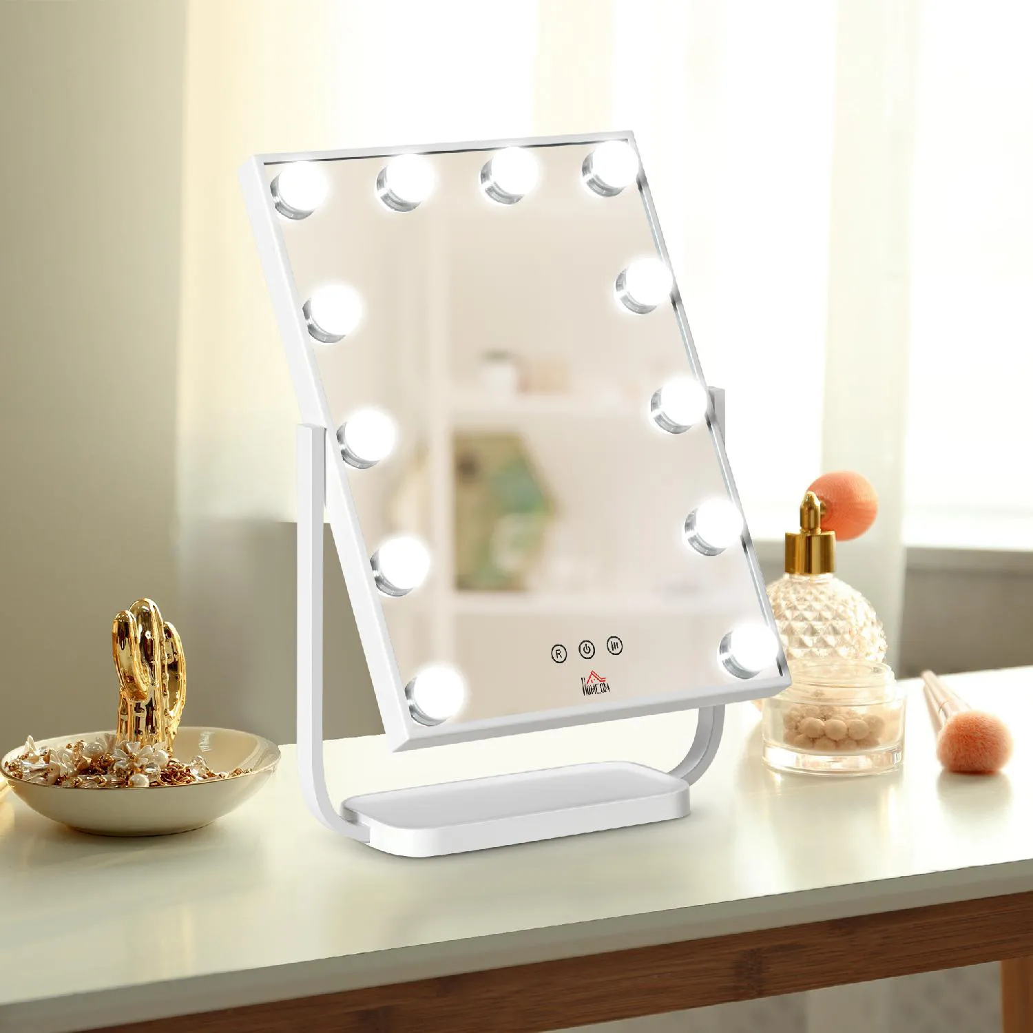 Specchio trucco con luce led make up portatile illuminato touch