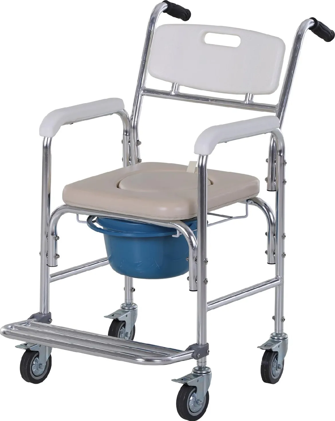 DecHome Sedia a Rotelle Comoda Impermeabile con WC Vaso Rimovibile per  Anziani/Disabili - 56-713