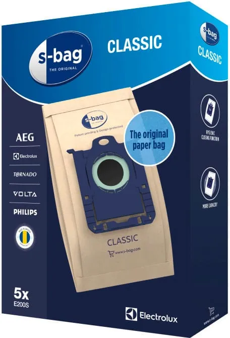 Electrolux Confezione 5 Sacchetti Carta per Aspirapolvere - 9001684621  E200S S-Bag Classic