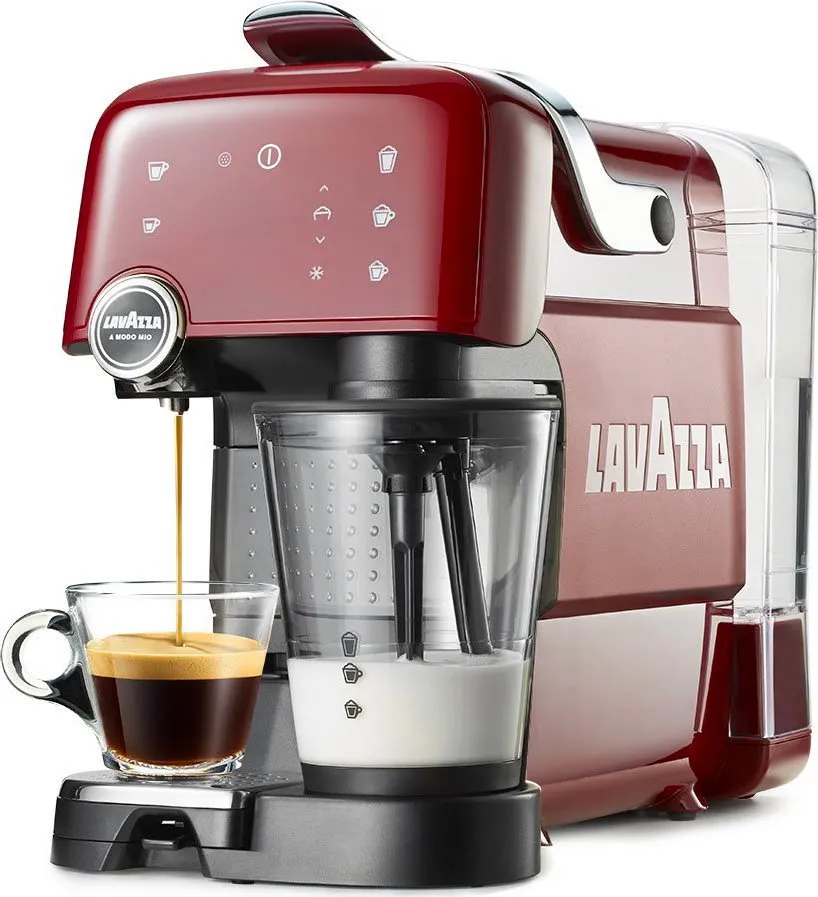 Macchina Caffè Espresso Sistema di ricarica Capsule Lavazza A Modo Mio con  con Cappuccinatore colore Rosso Rubino - LME 7000 Fantasia