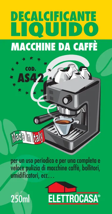 Decalcificante Liquido per Macchina da Caffè Elettrocasa AS 42 Prezzo in  Offerta su Prezzoforte