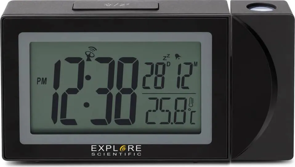 Explore Scientific Sveglia Digitale con Proiezione Ora Display Funzione  Snooze colore Nero - RDP1002