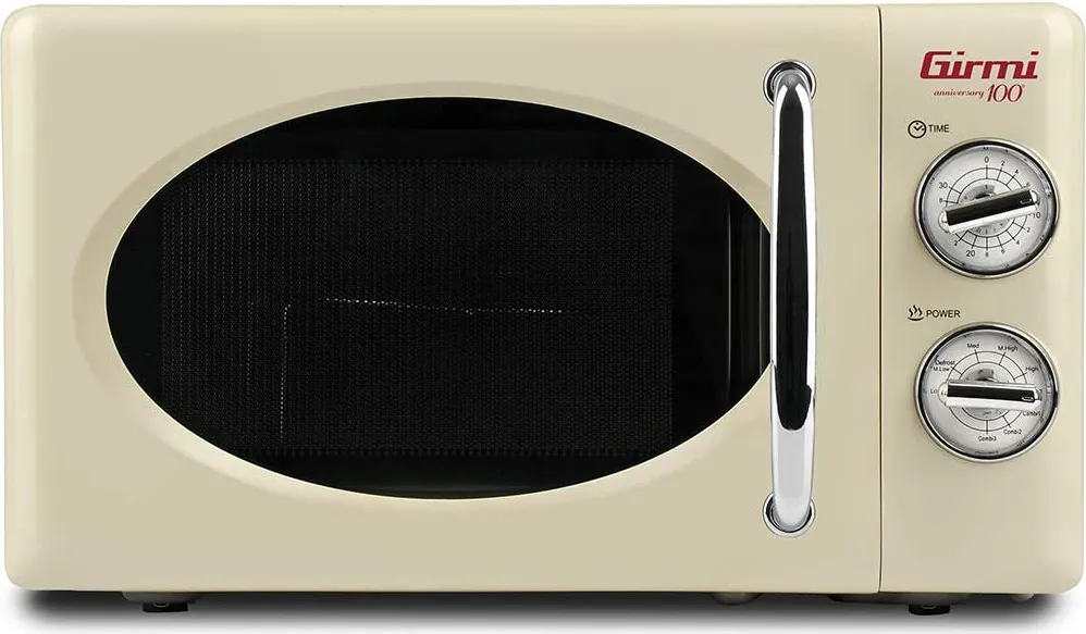 Girmi Forno Microonde Combinato con Grill Capacità 20 Litri Potenza 700  Watt colore Beige - FM2105 Vintage