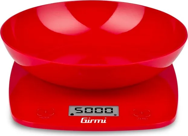 Girmi Bilancia da cucina digitale elettronica con Ciotola Portata Massima 5  Kg Autospegnimento colore Rosso - PS0102
