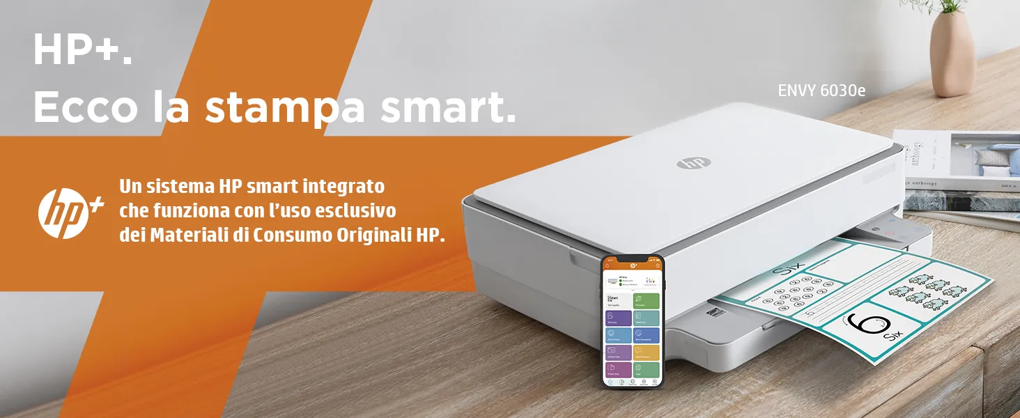 HP Stampante Multifunzione Inkjet a Colori Stampa A4 Scanner Wifi - 2K4U7B  Envy 6030e