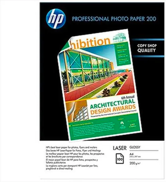 HP Carta Fotografica Lucida A4 per Stampante Laser 100 fogli - CG966A