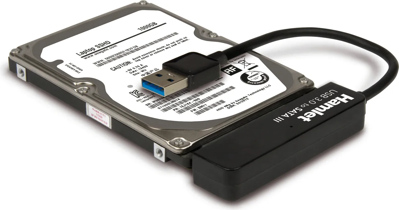 Hamlet Adattatore USB 3.0 to SATA III per collegare hard disk p SSD a pc -  XADU3SATA