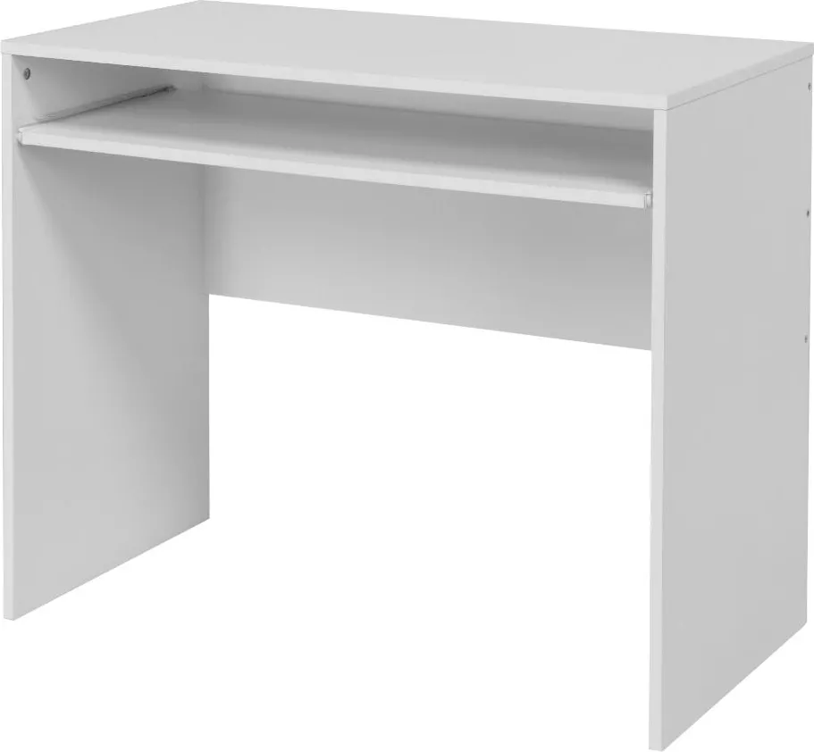 Home Office Bea - Scrivania angolare richiudibile 90° su ruote - Colore  Stone Grey/Bianco