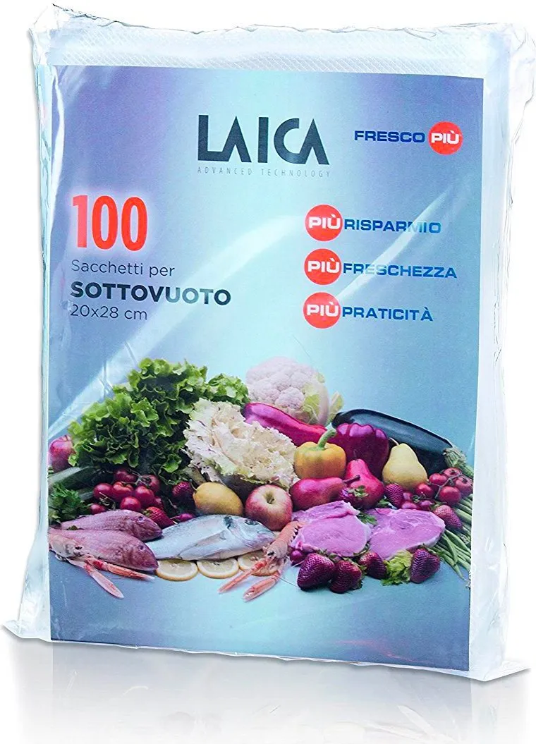 LAICA Confezione 100 Sacchetti per Sottovuoto (20x28) - VT3501