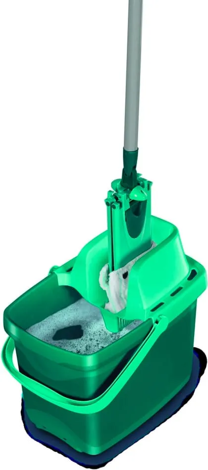 Leifheit Secchio Strizzatore a pressa con Mop lavapavimenti in Microfibra -  55356 Set Combi Clean Twist