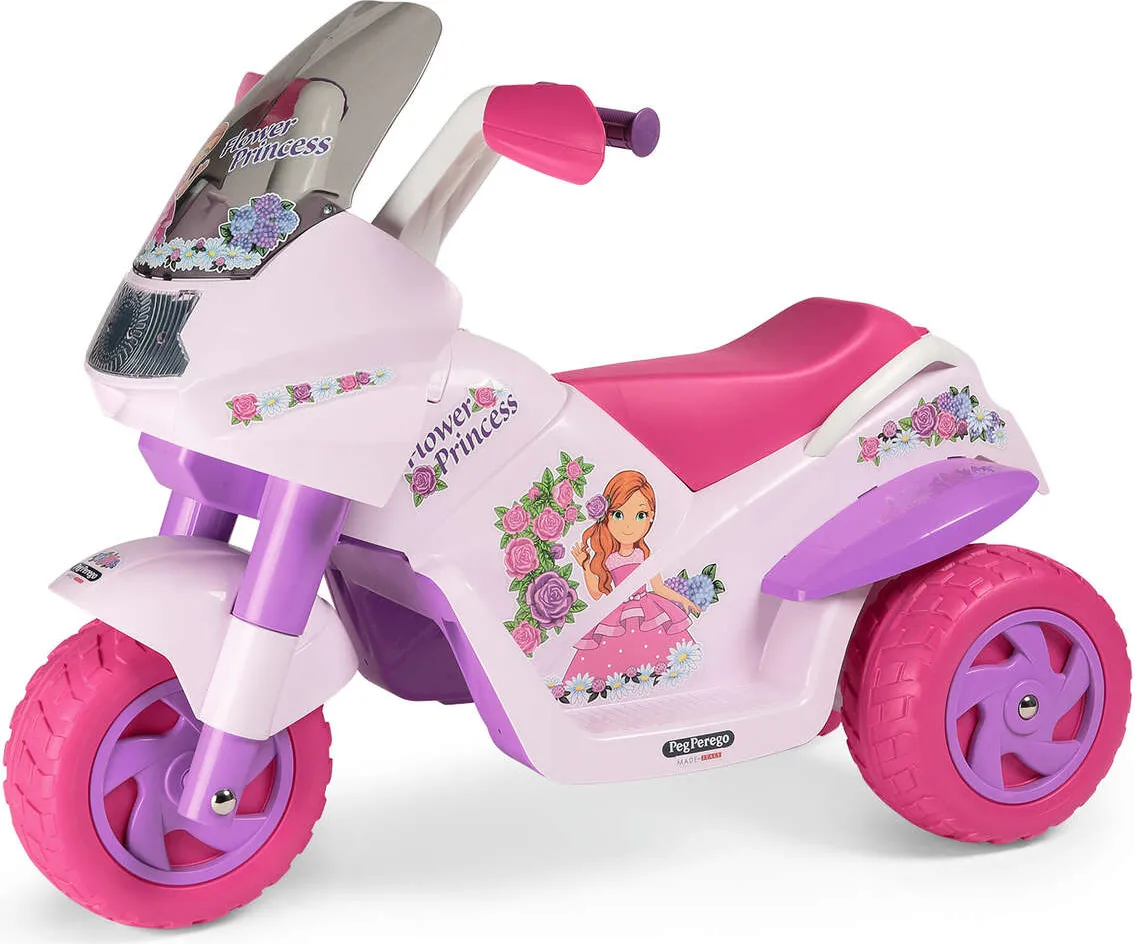 Peg Perego Moto Elettrica Giocattolo Per Bambini Moto Flower Princess  1MO.6V da 2+ Anni colore Rosa - IGED923