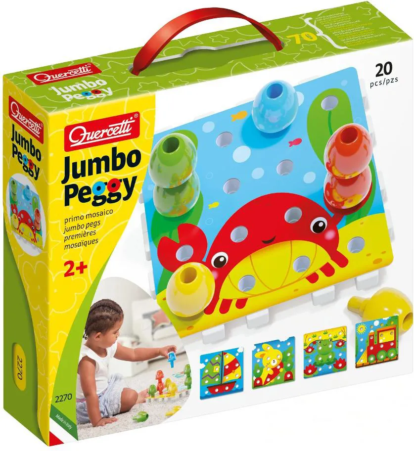Quercetti Chiodini Jumbo Peggy 20 Pezzi Gioco Creativo Per Bambini da 2+  Anni - 2270