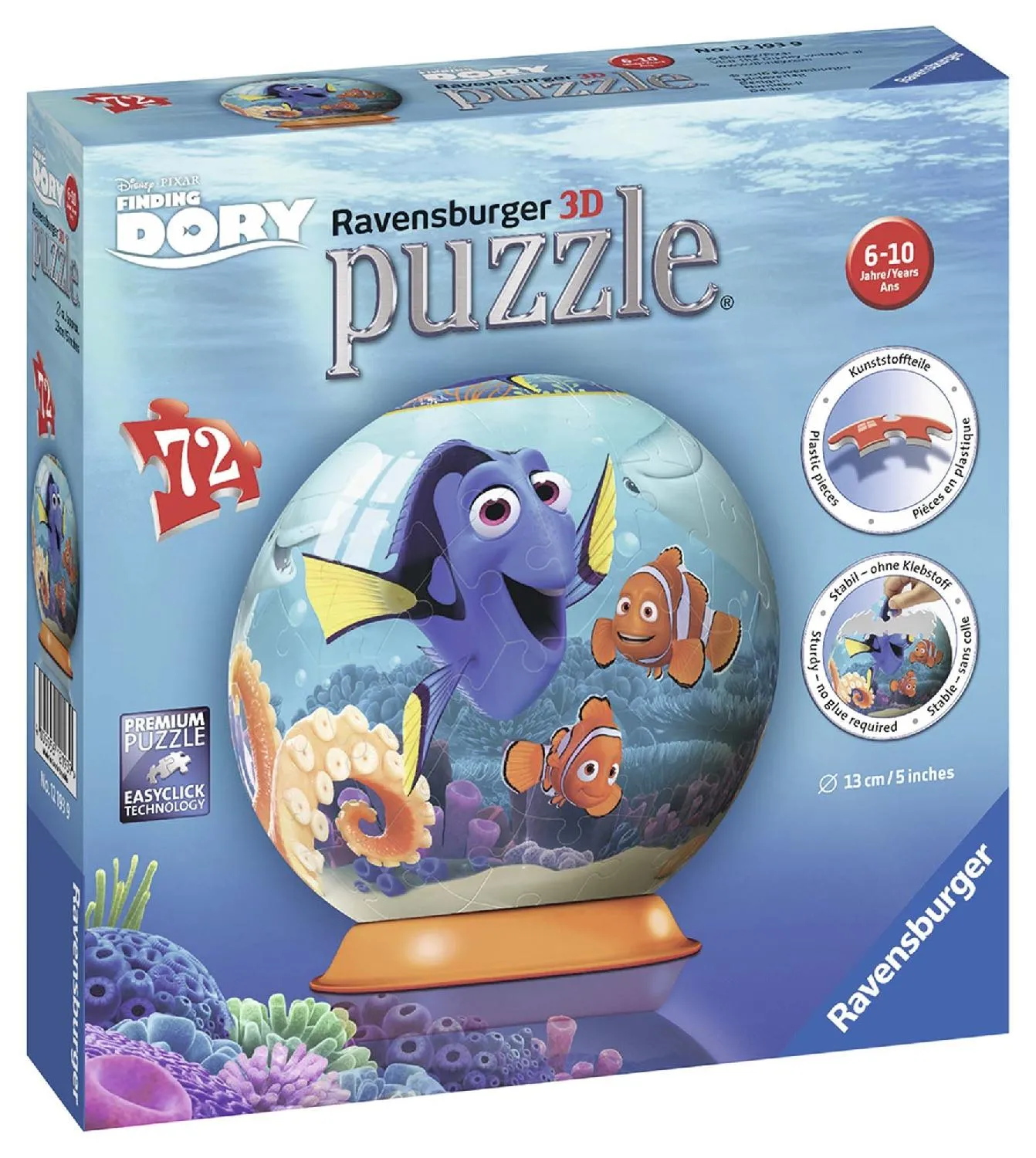 Ravensburger Alla Ricerca Di Dory Puzzle 3D 72 Pezzi per Bambini da 6+ Anni  - 12193
