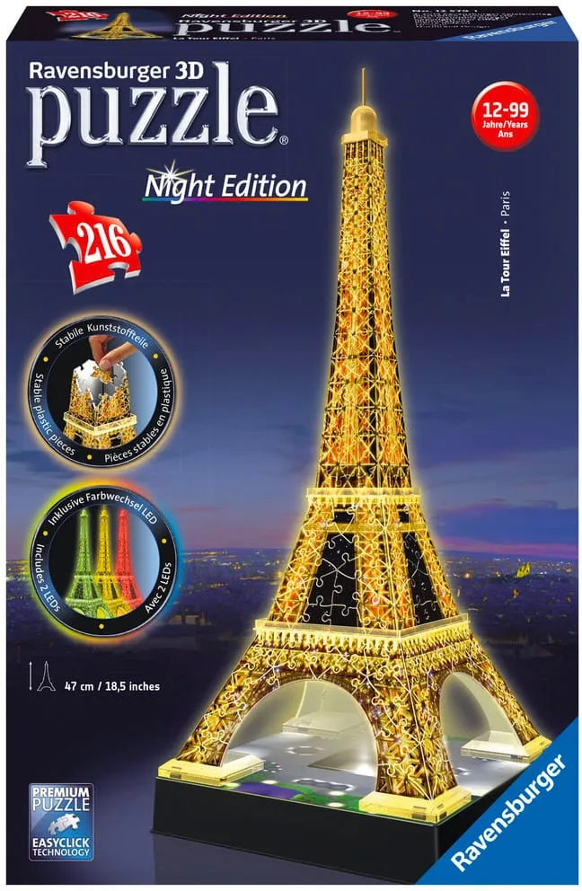 Ravensburger Tour Eiffel Puzzle 3D 226 Pezzi Per Bambini da 10+ Anni -  12579B