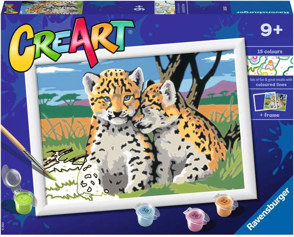 Ravensburger CreArt Serie D: Cuccioli di Leopardo da Dipingere