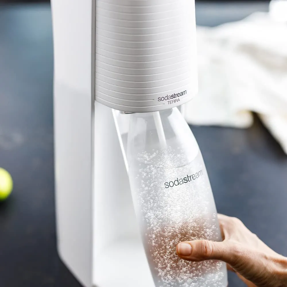 SODASTREAM Gasatore acqua Capacità 1 Litro + Bottiglia colore Bianco  TERRAWHPAK
