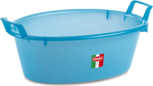 Catino Bacinella in Plastica Ovale capacità lt. 50 cm. Ø 70x28 h colore  Azzurro - Linea Pulizia - 31700