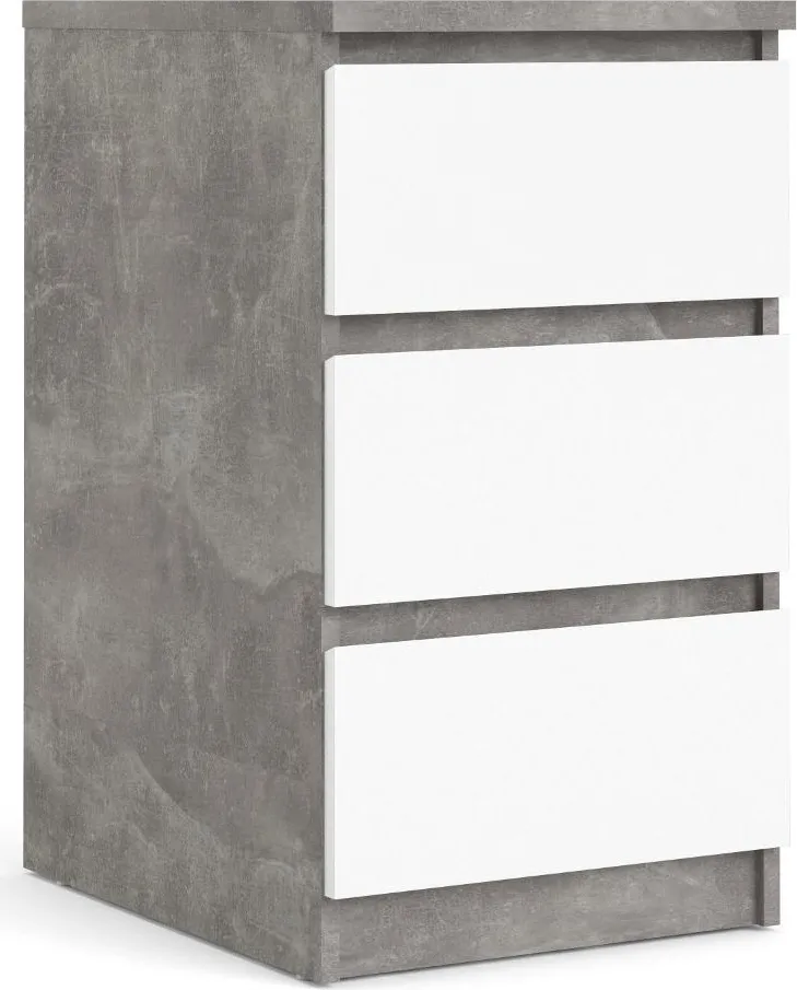 Armadio Composad MIPIACE - 3 Ante E 2 Cassetti In Cemento E Bianco Lucido, H 217 Cm