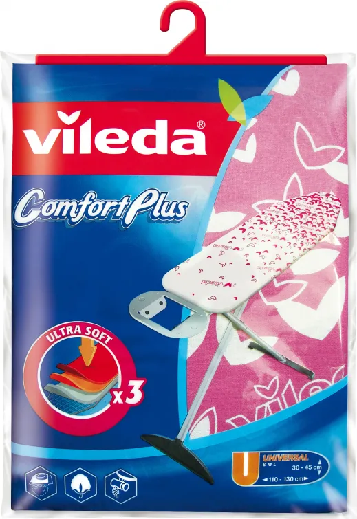 VILEDA Copri Asse da Stiro 130 x 45 cm colore Rosa e Bianco - 142468  Comfort Plus