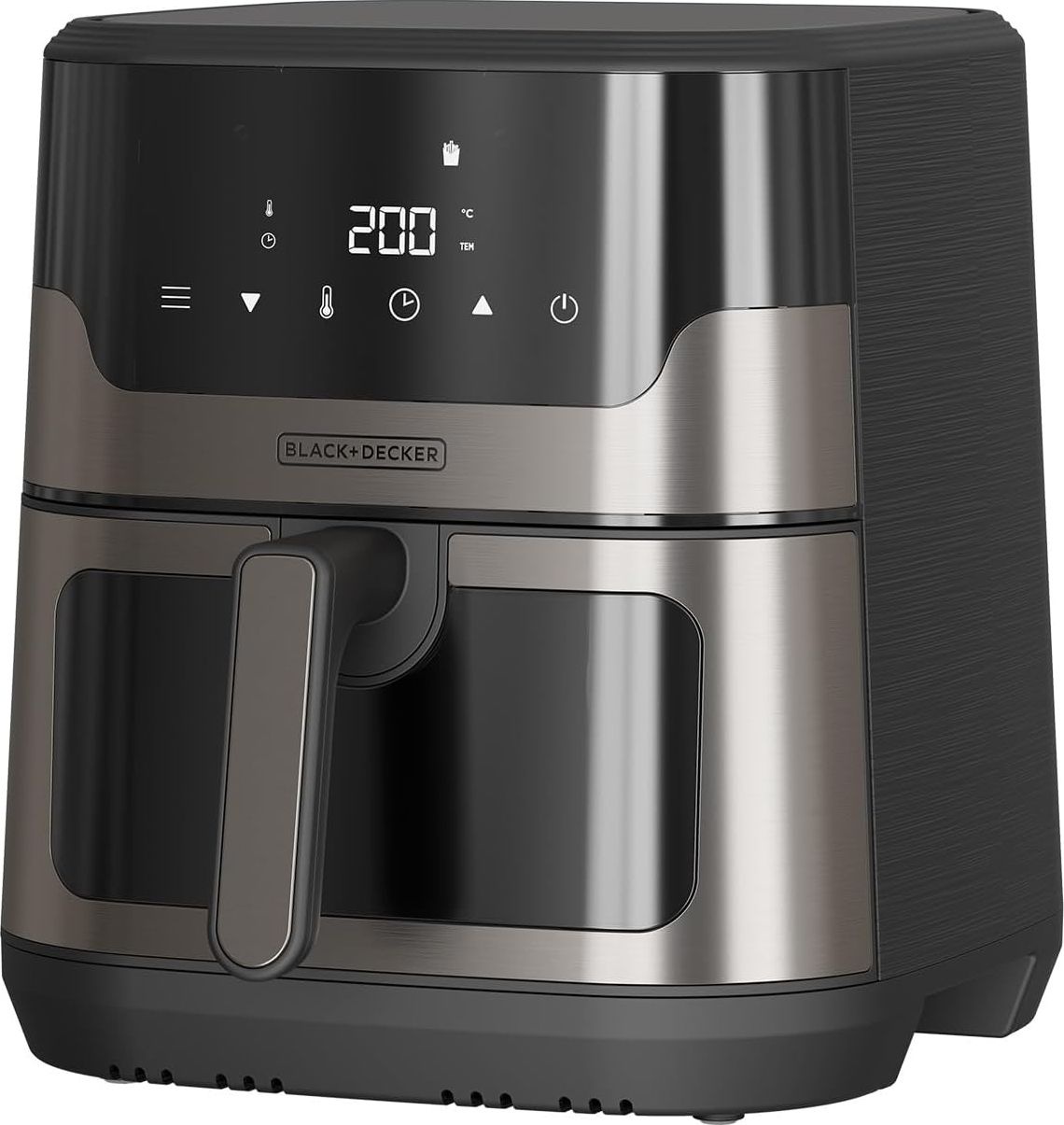 Black & Decker Friggitrice ad Aria 8 Litri 1700 Watt Finestra Nero BXAF8001E