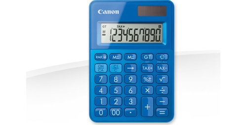 Canon Calcolatrice da tavolo 10 cifre a batterie e Solare Blu LS-100K-MBL
