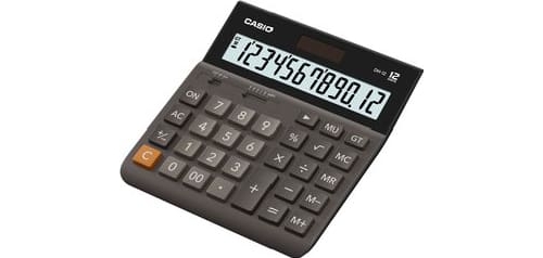 Casio Calcolatrice da Tavolo 12 cifre Solare e a batteria DH-12BK